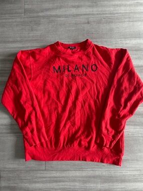 MILANO DI ROUGE Men's Red Crewneck Sweater (Large)